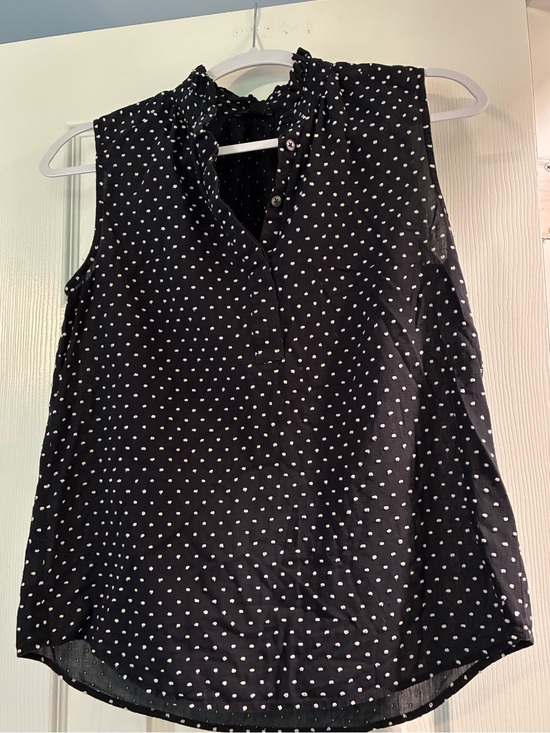 Ann Taylor Tops - Ann Taylor Sleeveless Black Polka Dot Blouse - Classic Dot Print - Petite